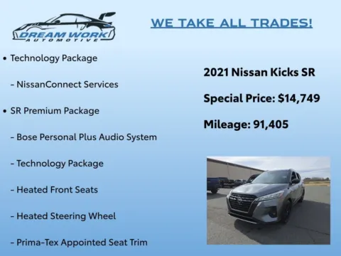 Photos of 2021 Nissan Kicks SR for sale in Charlotte, NC at Dream Work Automotive