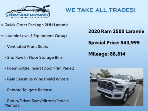 Photos of 2020 Ram 2500 Laramie for sale in Charlotte, NC at Dream Work Automotive