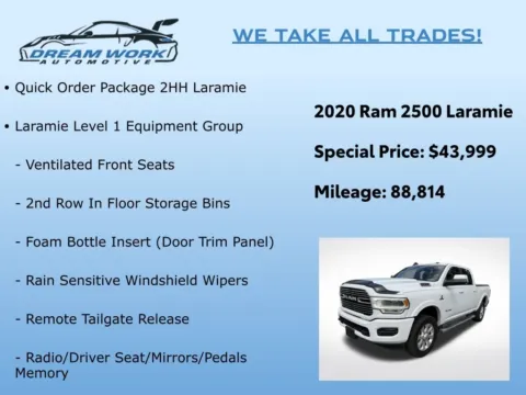 Photos of 2020 Ram 2500 Laramie for sale in Charlotte, NC at Dream Work Automotive