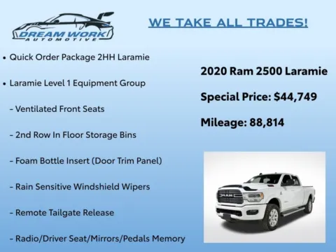 Photos of 2020 Ram 2500 Laramie for sale in Charlotte, NC at Dream Work Automotive