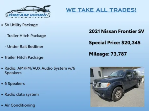 Photos of 2021 Nissan Frontier SV for sale in Charlotte, NC at Dream Work Automotive