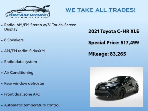 Photos of 2021 Toyota C-HR XLE for sale in Charlotte, NC at Dream Work Automotive