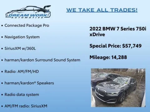 Photos of 2022 BMW 7 Series 750i xDrive for sale in Charlotte, NC at Dream Work Automotive