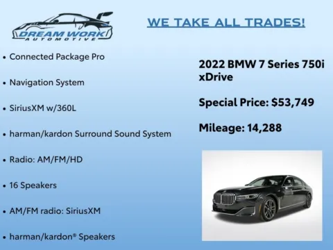 Photos of 2022 BMW 7 Series 750i xDrive for sale in Charlotte, NC at Dream Work Automotive