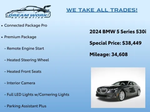 Photos of 2024 BMW 5 Series 530i for sale in Charlotte, NC at Dream Work Automotive