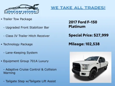 Photos of 2017 Ford F-150 Platinum for sale in Charlotte, NC at Dream Work Automotive