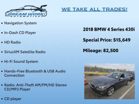 Photos of 2018 BMW 4 Series 430i Gran Coupe for sale in Charlotte, NC at Dream Work Automotive