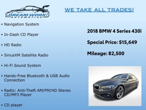 Photos of 2018 BMW 4 Series 430i Gran Coupe for sale in Charlotte, NC at Dream Work Automotive