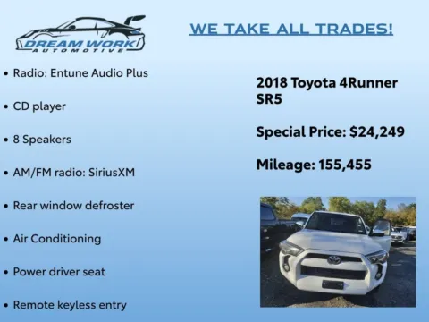 Photos of 2018 Toyota 4Runner SR5 for sale in Charlotte, NC at Dream Work Automotive