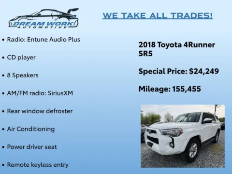 Photos of 2018 Toyota 4Runner SR5 for sale in Charlotte, NC at Dream Work Automotive