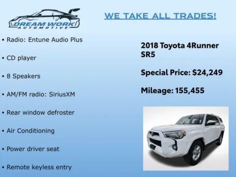 Photos of 2018 Toyota 4Runner SR5 for sale in Charlotte, NC at Dream Work Automotive