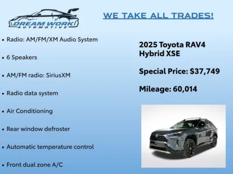 Photos of 2025 Toyota RAV4 Hybrid XSE for sale in Charlotte, NC at Dream Work Automotive