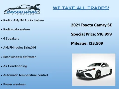 Photos of 2021 Toyota Camry SE for sale in Charlotte, NC at Dream Work Automotive