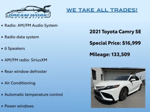 Photos of 2021 Toyota Camry SE for sale in Charlotte, NC at Dream Work Automotive