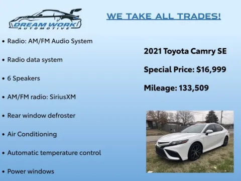 Photos of 2021 Toyota Camry SE for sale in Charlotte, NC at Dream Work Automotive