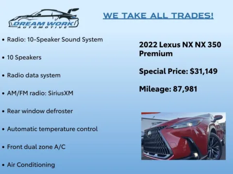 Photos of 2022 Lexus NX 350 Premium for sale in Charlotte, NC at Dream Work Automotive