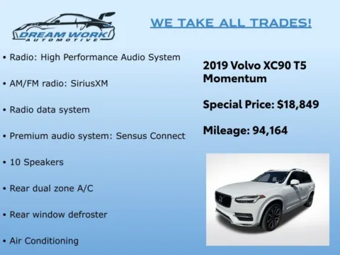 Photos of 2019 Volvo XC90 T5 Momentum for sale in Charlotte, NC at Dream Work Automotive