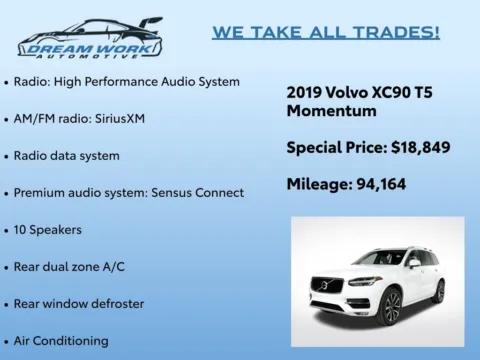 Photos of 2019 Volvo XC90 T5 Momentum for sale in Charlotte, NC at Dream Work Automotive