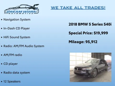 Photos of 2018 BMW 5 Series 540i for sale in Charlotte, NC at Dream Work Automotive