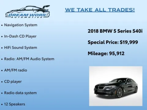 Photos of 2018 BMW 5 Series 540i for sale in Charlotte, NC at Dream Work Automotive