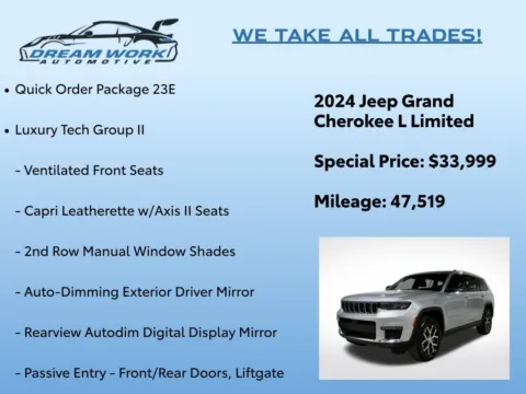Photos of 2024 Jeep Grand Cherokee L Limited for sale in Charlotte, NC at Dream Work Automotive