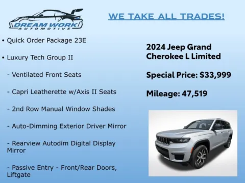 Photos of 2024 Jeep Grand Cherokee L Limited for sale in Charlotte, NC at Dream Work Automotive