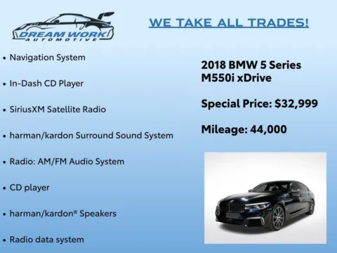 Photos of 2018 BMW 5 Series M550i xDrive for sale in Charlotte, NC at Dream Work Automotive