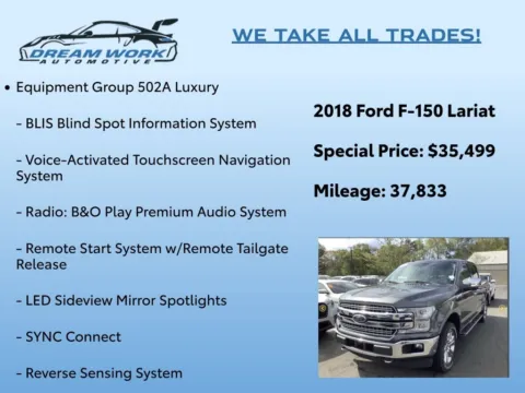 Photos of 2018 Ford F-150 Lariat for sale in Charlotte, NC at Dream Work Automotive