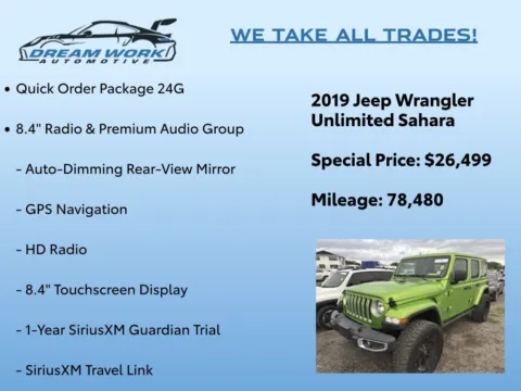 Photos of 2019 Jeep Wrangler Unlimited Sahara for sale in Charlotte, NC at Dream Work Automotive