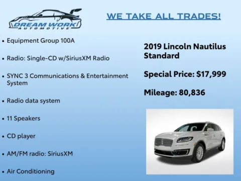 Photos of 2019 Lincoln Nautilus Standard for sale in Charlotte, NC at Dream Work Automotive
