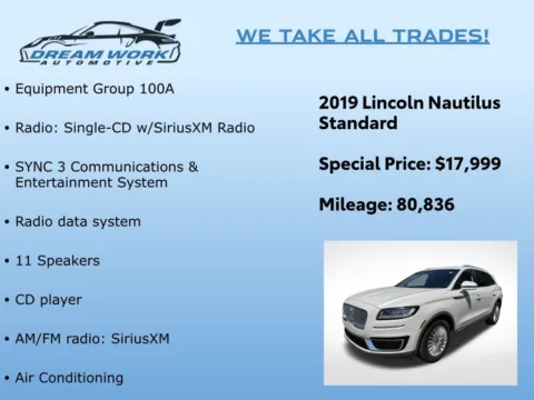 Photos of 2019 Lincoln Nautilus Standard for sale in Charlotte, NC at Dream Work Automotive