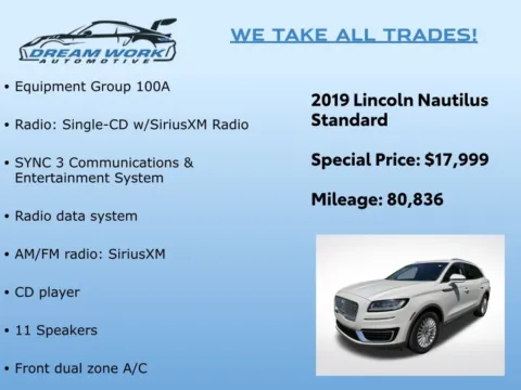 Photos of 2019 Lincoln Nautilus Standard for sale in Charlotte, NC at Dream Work Automotive