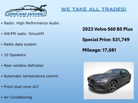 Photos of 2023 Volvo S60 B5 Plus Dark Theme for sale in Charlotte, NC at Dream Work Automotive
