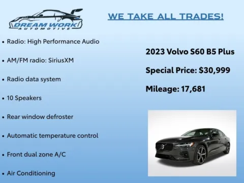 Photos of 2023 Volvo S60 B5 Plus Dark Theme for sale in Charlotte, NC at Dream Work Automotive