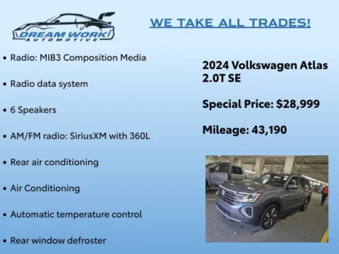 Photos of 2024 Volkswagen Atlas 2.0T SE w/Technology for sale in Charlotte, NC at Dream Work Automotive