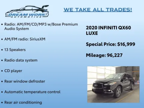 Photos of 2020 INFINITI QX60 LUXE for sale in Charlotte, NC at Dream Work Automotive