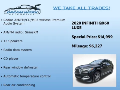 Photos of 2020 INFINITI QX60 LUXE for sale in Charlotte, NC at Dream Work Automotive