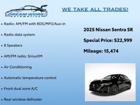 Photos of 2025 Nissan Sentra SR for sale in Charlotte, NC at Dream Work Automotive