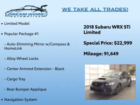 Photos of 2018 Subaru WRX STi Limited for sale in Charlotte, NC at Dream Work Automotive