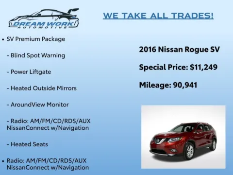 Photos of 2016 Nissan Rogue SV for sale in Charlotte, NC at Dream Work Automotive