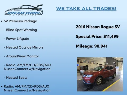 Photos of 2016 Nissan Rogue SV for sale in Charlotte, NC at Dream Work Automotive