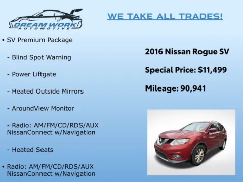 Photos of 2016 Nissan Rogue SV for sale in Charlotte, NC at Dream Work Automotive