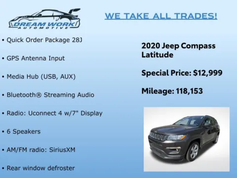 Photos of 2020 Jeep Compass Latitude for sale in Charlotte, NC at Dream Work Automotive