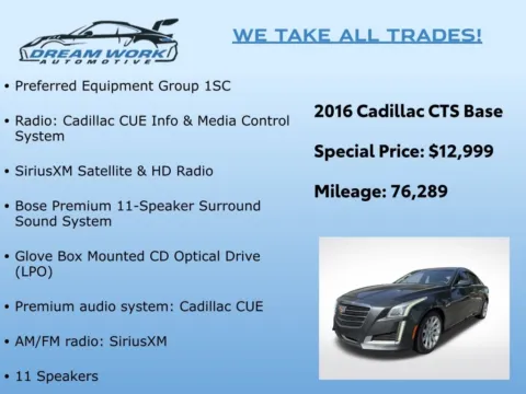 Photos of 2016 Cadillac CTS 2.0L Turbo for sale in Charlotte, NC at Dream Work Automotive