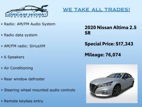 Photos of 2020 Nissan Altima 2.5 SR for sale in Charlotte, NC at Dream Work Automotive