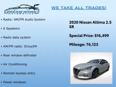 Photos of 2020 Nissan Altima 2.5 SR for sale in Charlotte, NC at Dream Work Automotive