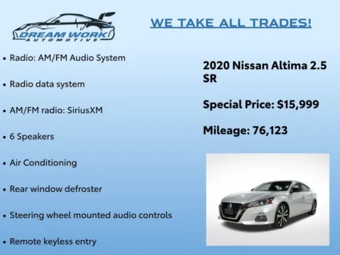 Photos of 2020 Nissan Altima 2.5 SR for sale in Charlotte, NC at Dream Work Automotive