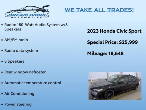 Photos of 2023 Honda Civic Sport for sale in Charlotte, NC at Dream Work Automotive