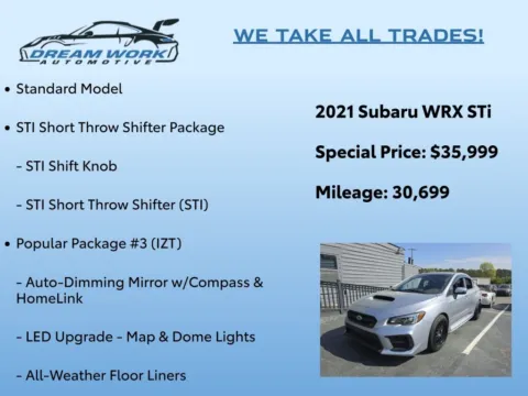 Photos of 2021 Subaru WRX STi for sale in Charlotte, NC at Dream Work Automotive