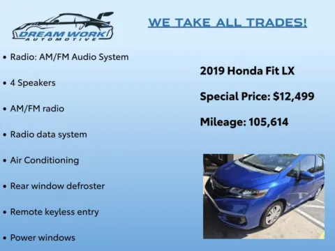Photos of 2019 Honda Fit LX for sale in Charlotte, NC at Dream Work Automotive